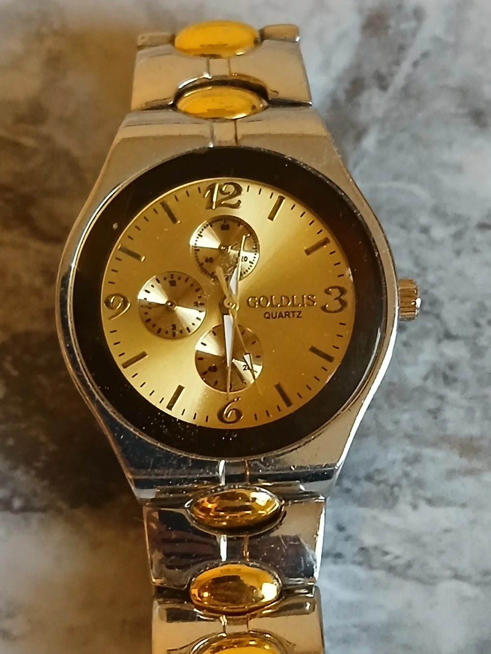 Goldly Tone Dial Stainless Steel Men’s Watch